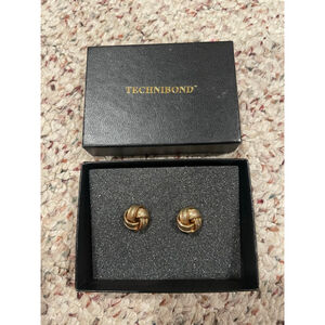 Women's Gold Knot Stud Earrings 14K Gold Plated
